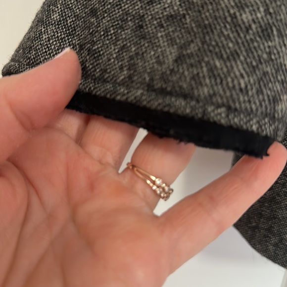 Beautiful charcoal grey & black tweed button up coat with lovely details sz4🖤 - Picture 2 of 8